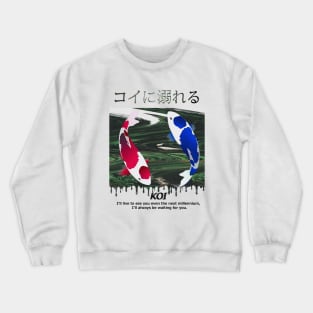 Ying Yang Aesthetic Koi Fishes Design Crewneck Sweatshirt